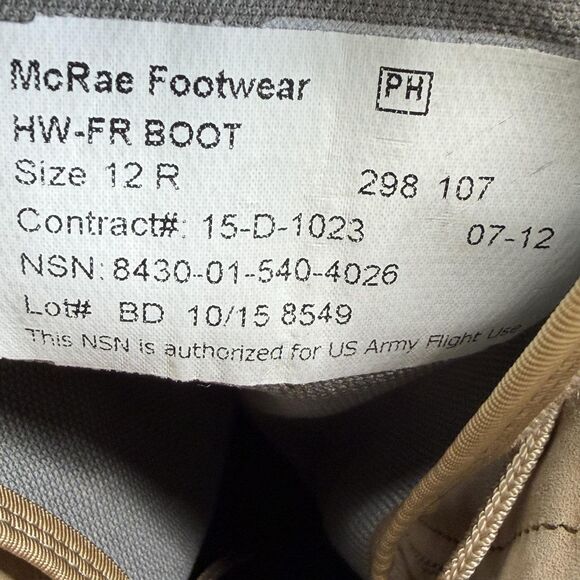 McRae Footwear Boots Mens Size 12 Beige Suede Combat Military Vibram Sole main image 4